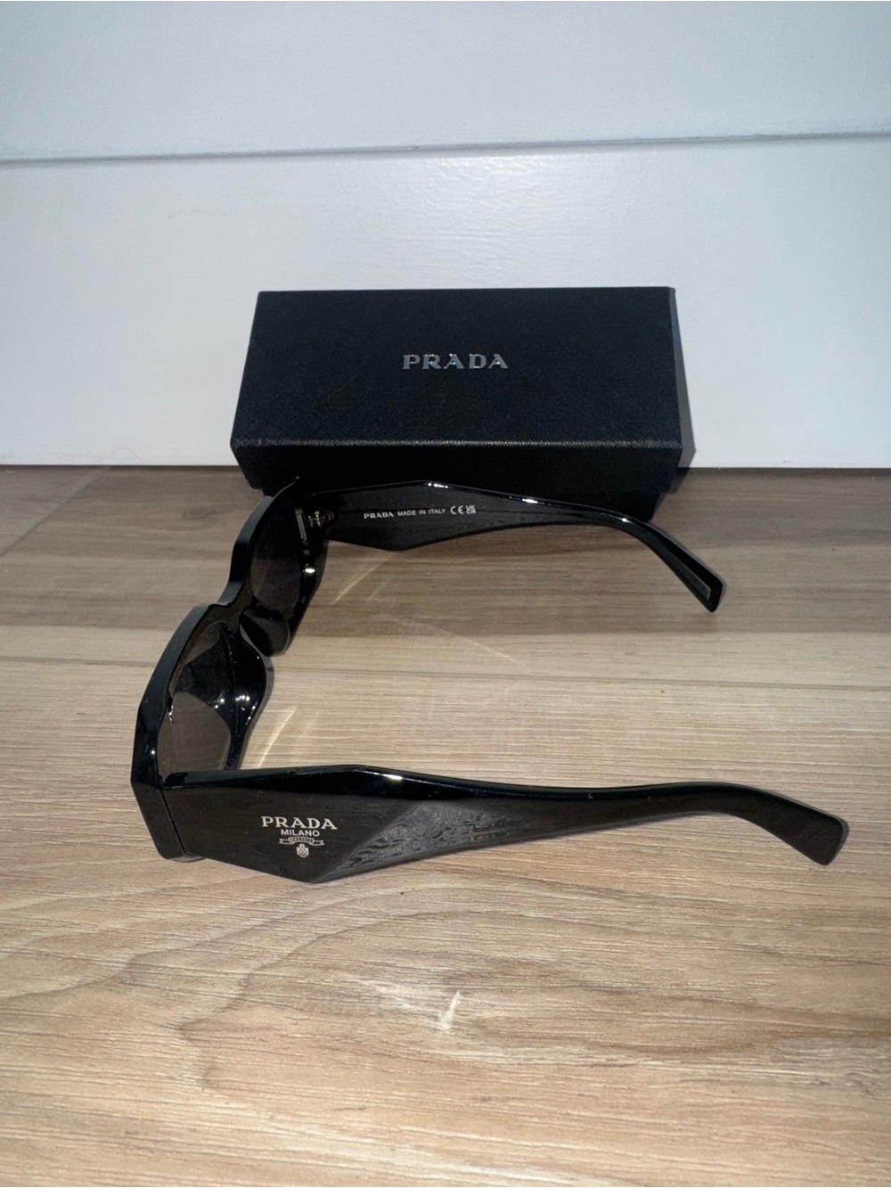 PRADA Black Rectangular Sunglasses - Picture 2 of 7
